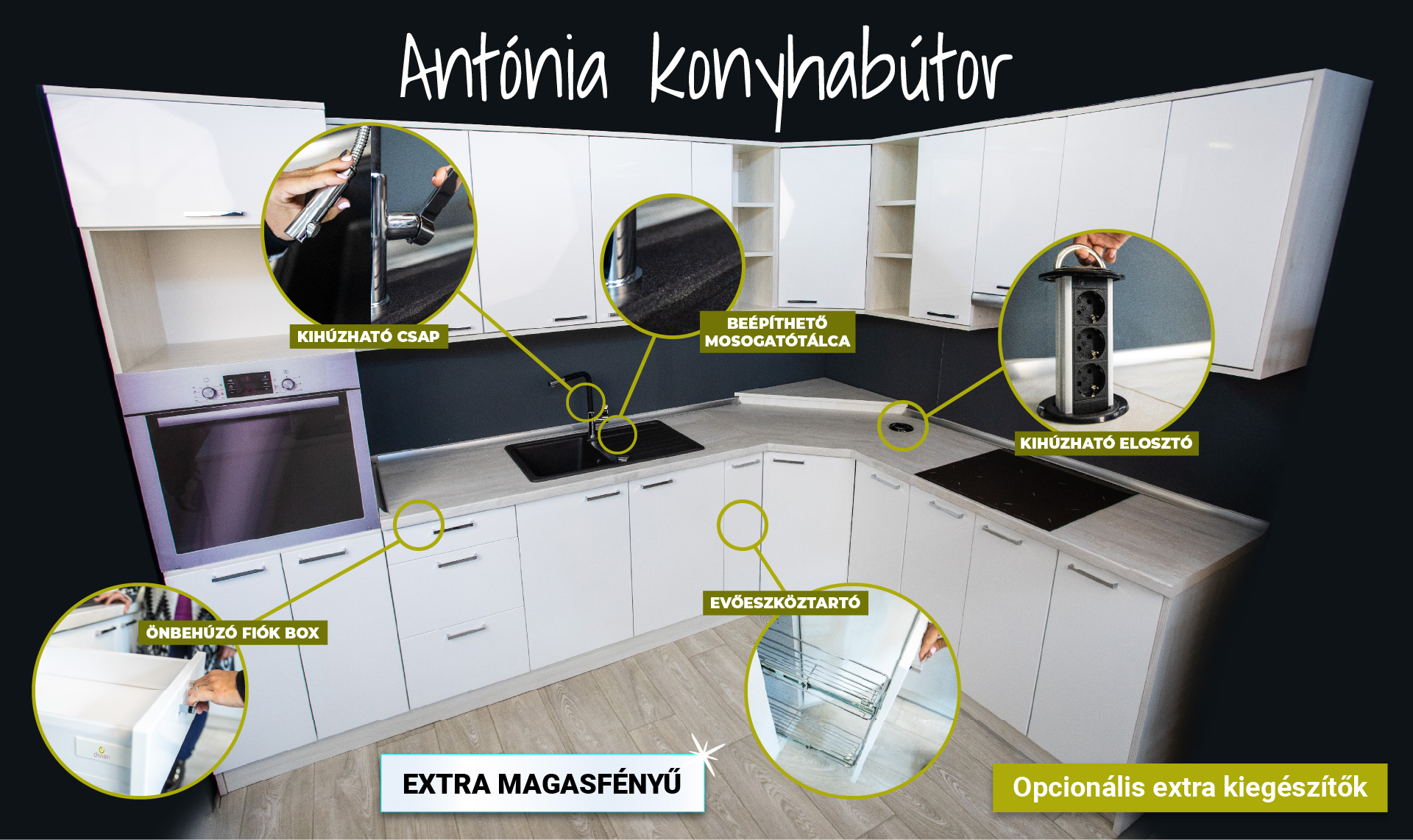 Balmaz Bútor- Hajdúböszörmény - Antónia konyhabútor kompletten